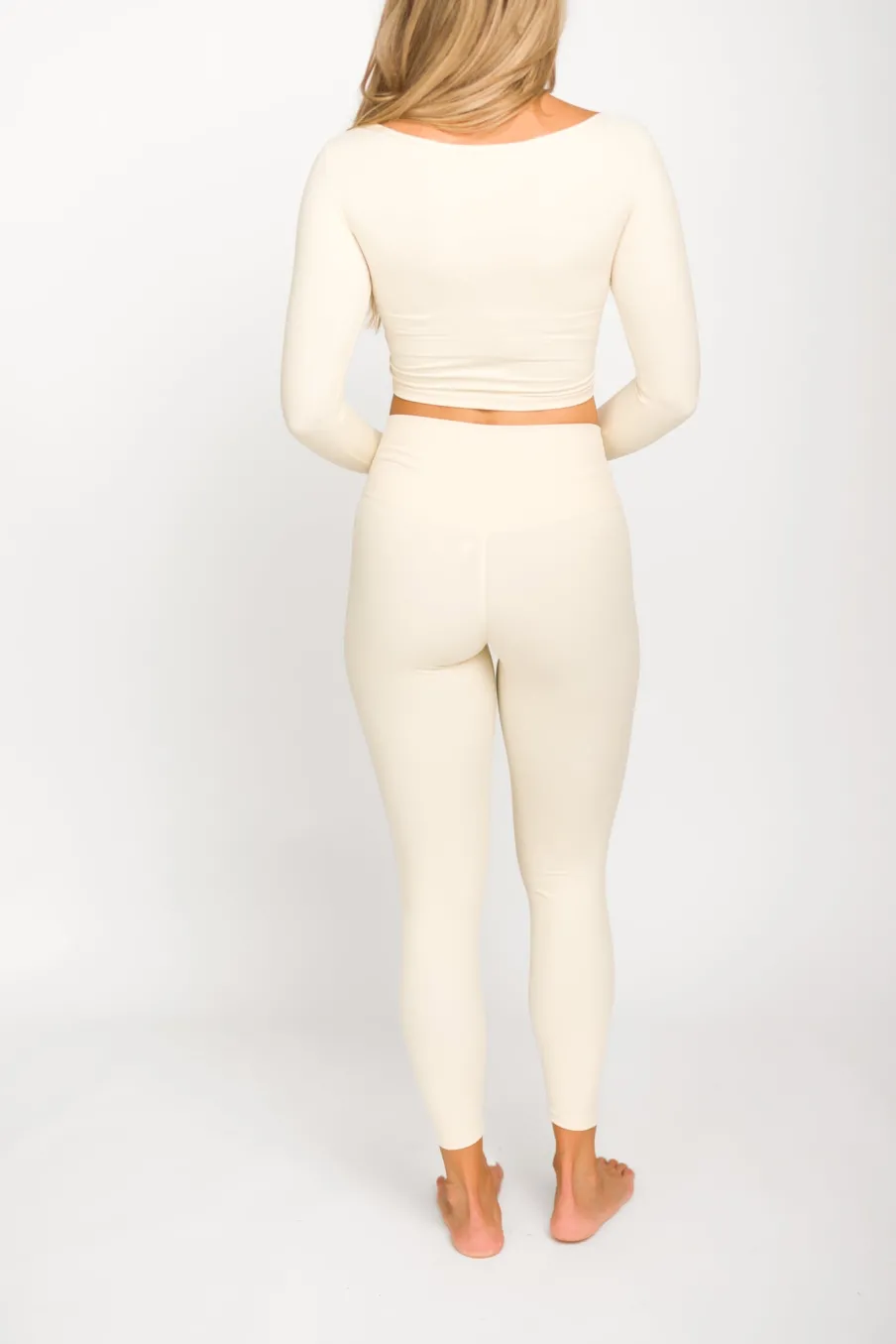 Best Worth Collective Kendra Long Sleeve Square Neck Corset Top in Cream