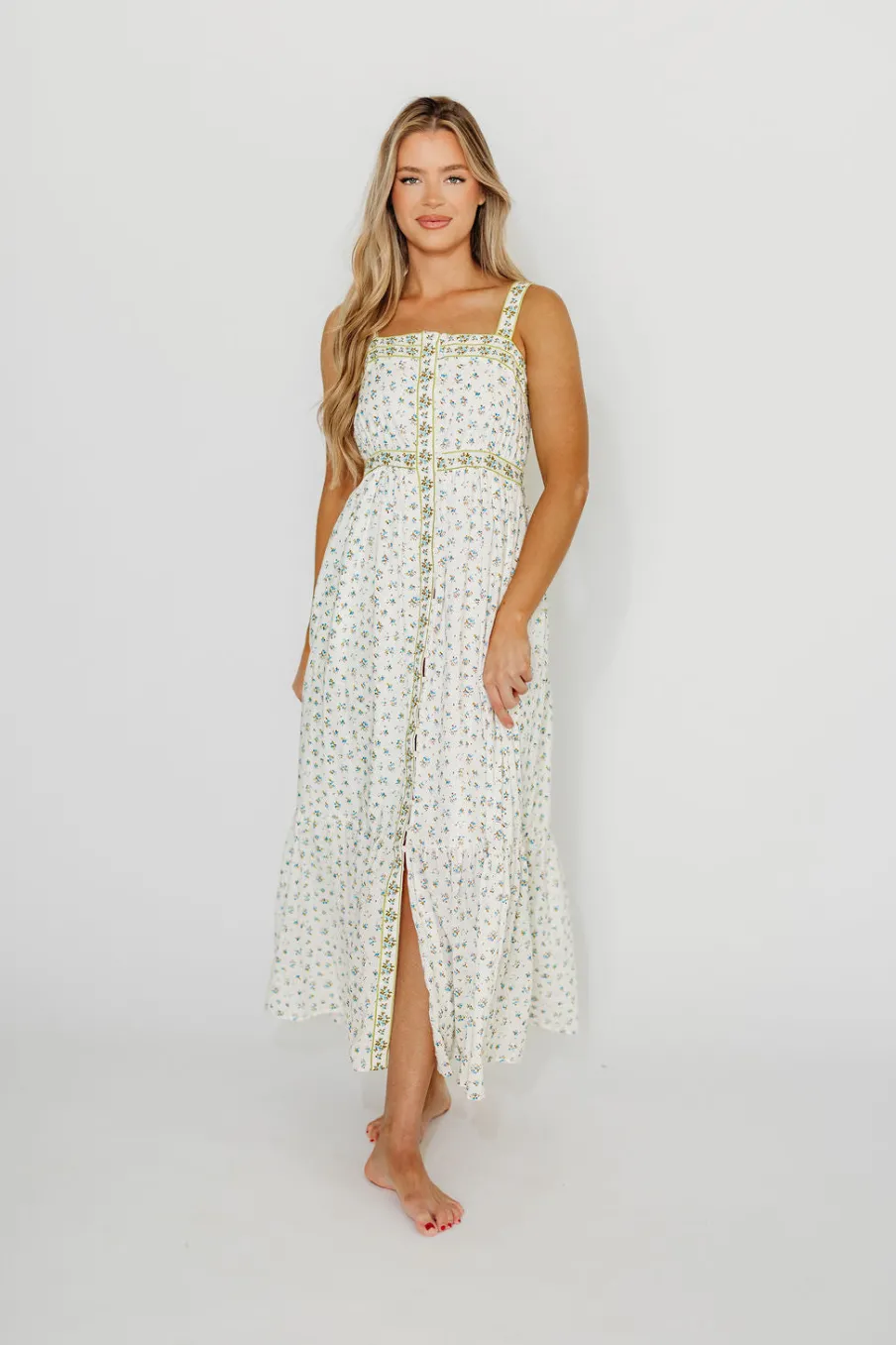 Online Worth Collective Kenna Floral Embroidered Maxi In French Blue