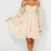 Sale Worth Collective Kennedy Floral Mini Dress in Cream- Bump Friendly