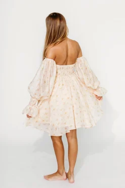 Sale Worth Collective Kennedy Floral Mini Dress in Cream- Bump Friendly