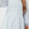 Clearance Worth Collective Kyle Bubble Hem Mini Shirt Dress in Sky