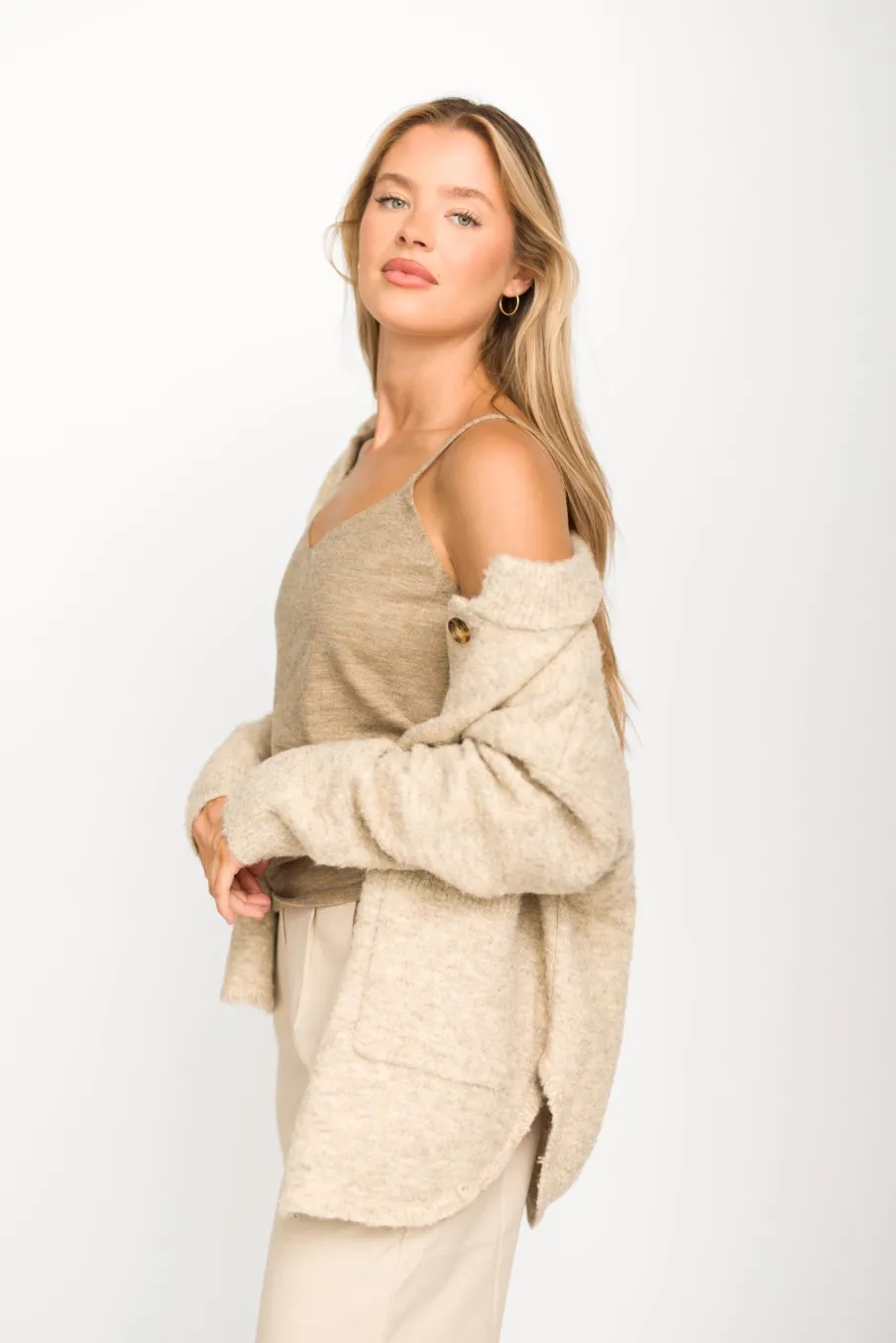 Discount Worth Collective Lacy Sweater Cami in Natural