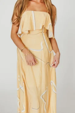 Online Worth Collective Lark Ruffle Detail Maxi Dress in Mango