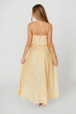 Online Worth Collective Lark Ruffle Detail Maxi Dress in Mango