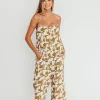 Online Worth Collective Leilani Geo Print Jumpsuit in Olive