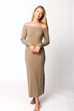 Clearance Worth Collective Leola Maxi Dress in Burnt Taupe