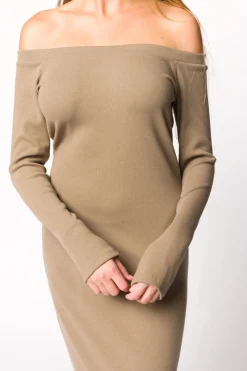 Clearance Worth Collective Leola Maxi Dress in Burnt Taupe