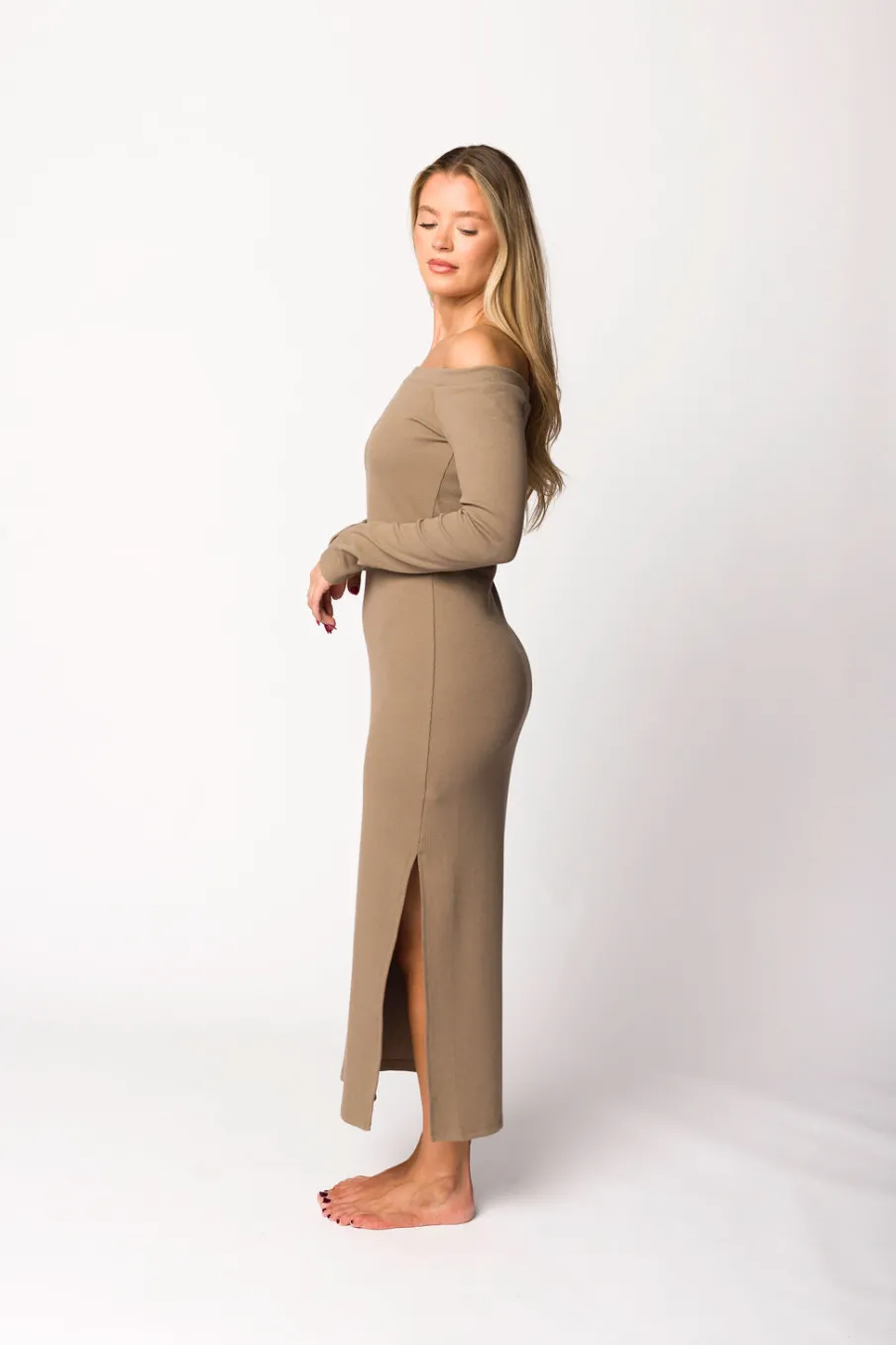 Clearance Worth Collective Leola Maxi Dress in Burnt Taupe