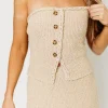 Clearance Worth Collective Linny Braided-Trim Sleeveless Sweater Top in Beige