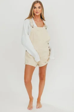 Sale Worth Collective Loren Overalls in Sand Stone