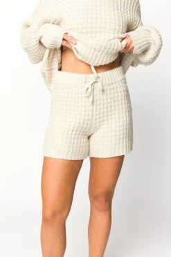 Clearance Worth Collective Lovender Sweater Shorts in Natural