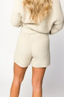 Clearance Worth Collective Lovender Sweater Shorts in Natural