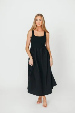 New Worth Collective Lucca Midi Dress in Black