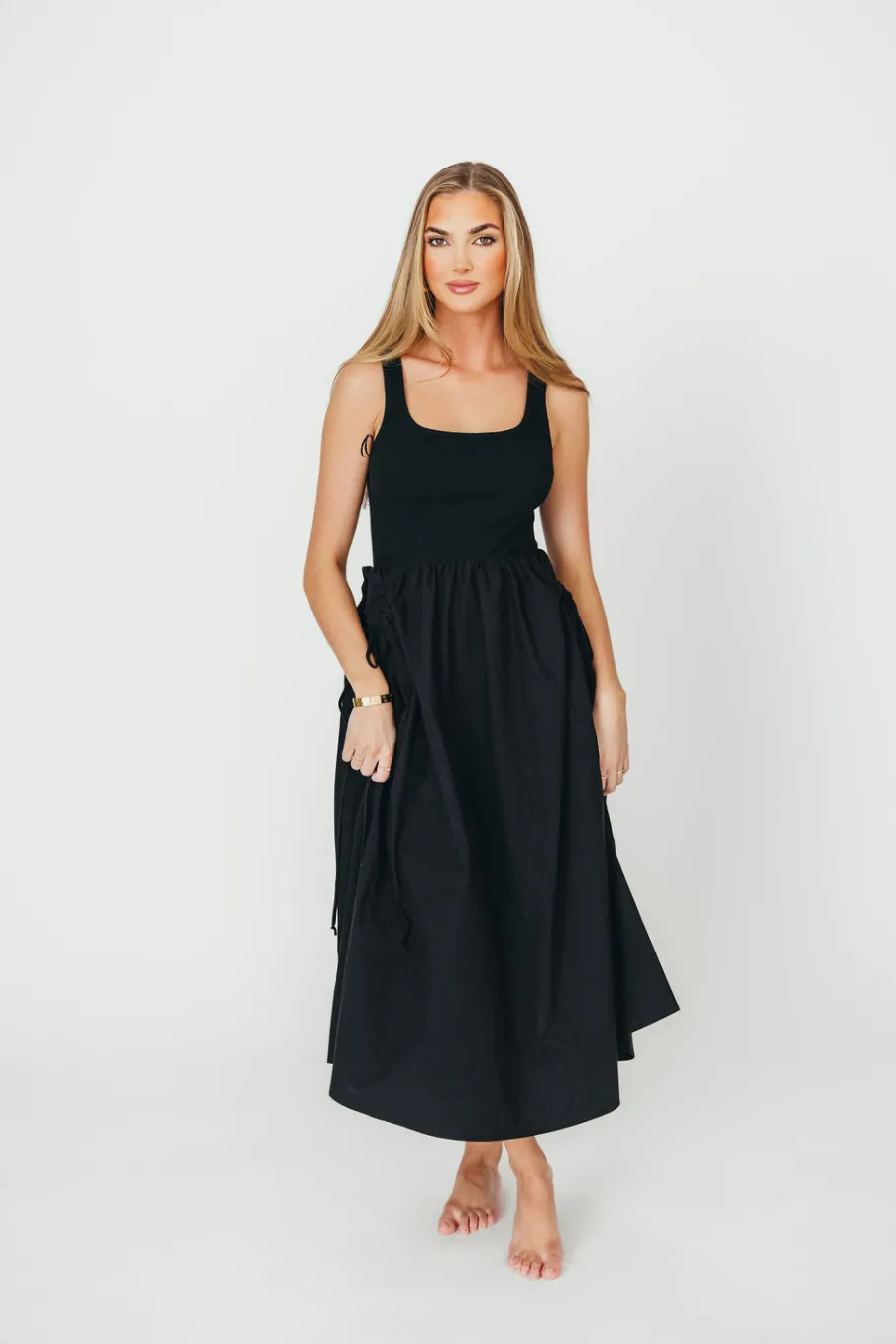 New Worth Collective Lucca Midi Dress in Black