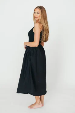 New Worth Collective Lucca Midi Dress in Black