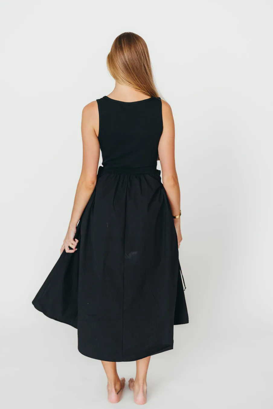 New Worth Collective Lucca Midi Dress in Black