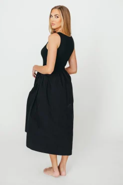 New Worth Collective Lucca Midi Dress in Black
