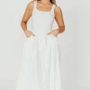 Discount Worth Collective Lucca Midi Dress in Off-White