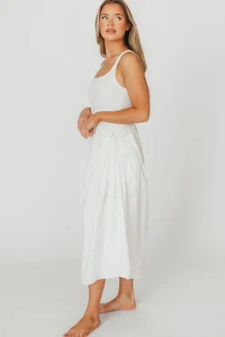 Discount Worth Collective Lucca Midi Dress in Off-White