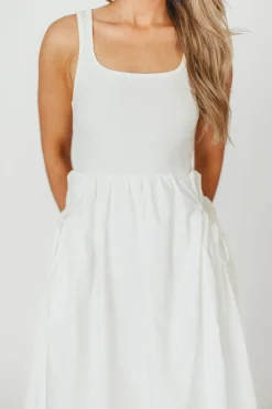 Discount Worth Collective Lucca Midi Dress in Off-White