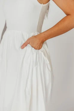 Discount Worth Collective Lucca Midi Dress in Off-White