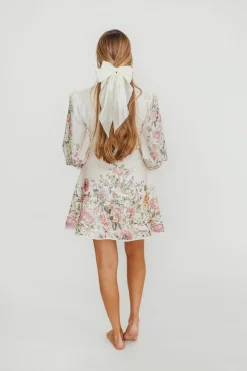 Outlet Worth Collective Luciana Long Sleeve Mini Dress in Cream Floral