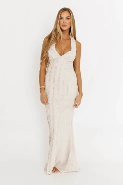 Fashion Worth Collective Lydia Maxi Lace Dress in Vanilla