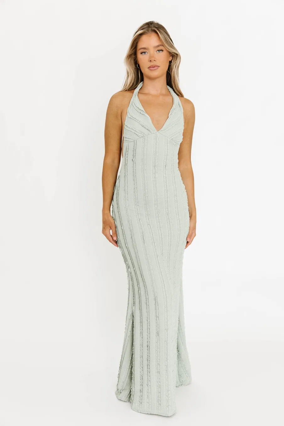 Discount Worth Collective Lydia Maxi Lace Dress in Sage