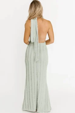 Discount Worth Collective Lydia Maxi Lace Dress in Sage
