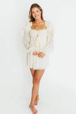 Online Worth Collective Macbeth Mini Dress in Cream