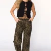 Sale Worth Collective Maggie Leopard Print Denim Pants