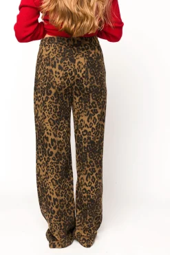 Sale Worth Collective Maggie Leopard Print Denim Pants
