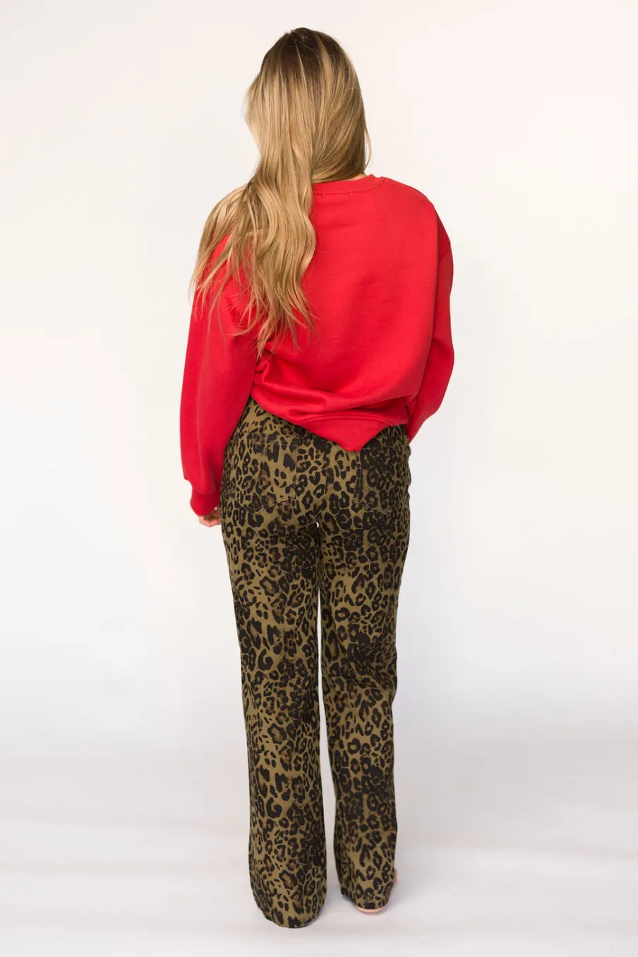 Sale Worth Collective Maggie Leopard Print Denim Pants