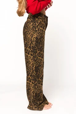 Sale Worth Collective Maggie Leopard Print Denim Pants