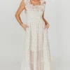 Hot Worth Collective Margot Maxi Dress in Peach Floral