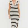 Fashion Worth Collective Maria Knit Maxi Dress in Natural/Black