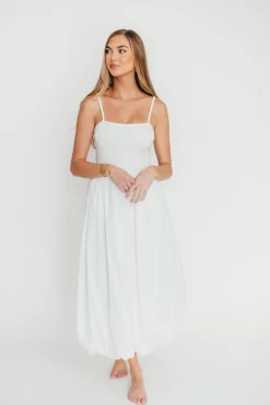 New Worth Collective Marisol Bubble Maxi Dress in Off-White