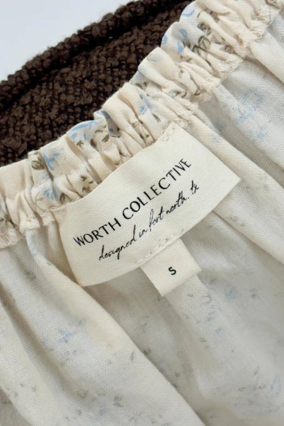 Online Worth Collective Marley 100% Cotton Midi Dress in Ivory/Blue Floral -Bump Friendly