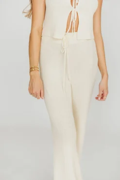 Hot Worth Collective Maya Knit Vest and Pant Set in Natural