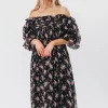 Discount Worth Collective Melody Maxi Dress in Black - Bump Friendly & Inclusive Sizing (S-3XL)