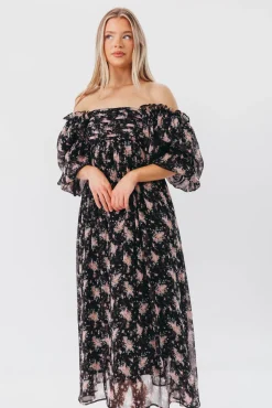 Discount Worth Collective Melody Maxi Dress in Black - Bump Friendly & Inclusive Sizing (S-3XL)