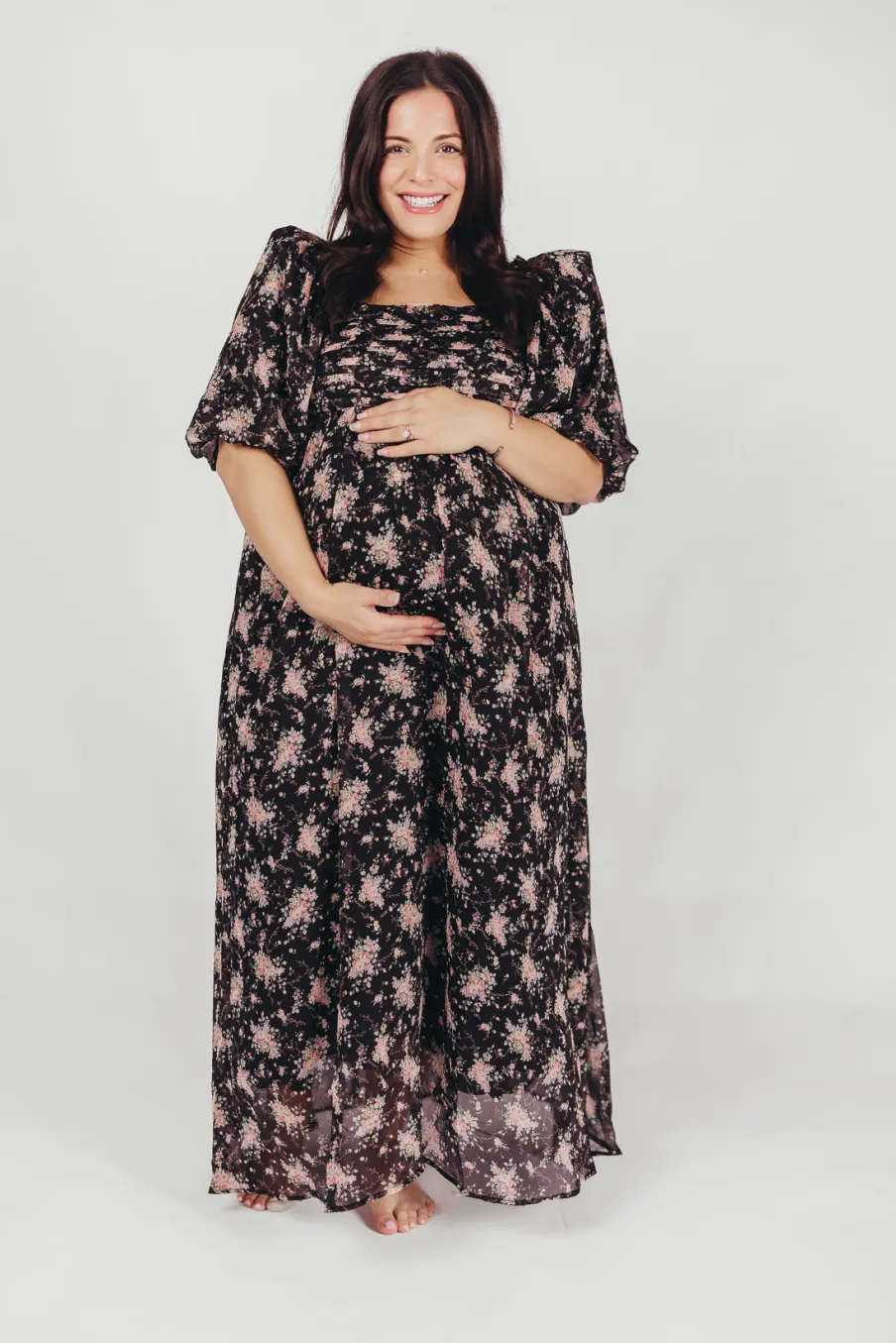 Discount Worth Collective Melody Maxi Dress in Black - Bump Friendly & Inclusive Sizing (S-3XL)