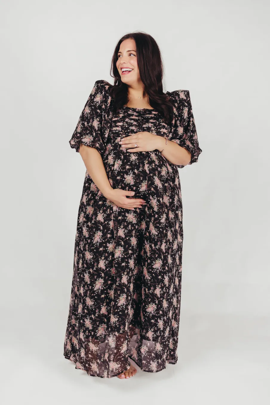Discount Worth Collective Melody Maxi Dress in Black - Bump Friendly & Inclusive Sizing (S-3XL)