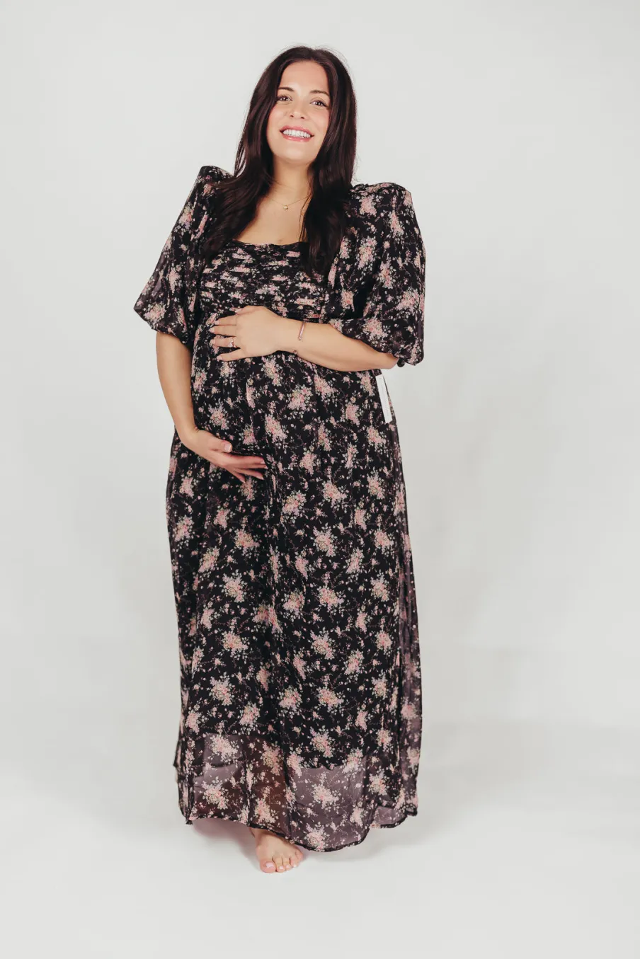 Discount Worth Collective Melody Maxi Dress in Black - Bump Friendly & Inclusive Sizing (S-3XL)