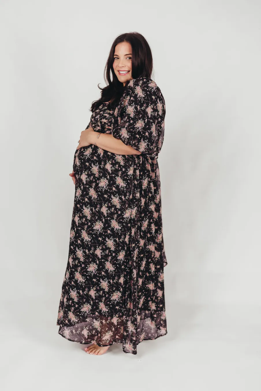 Discount Worth Collective Melody Maxi Dress in Black - Bump Friendly & Inclusive Sizing (S-3XL)