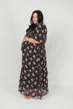 Discount Worth Collective Melody Maxi Dress in Black - Bump Friendly & Inclusive Sizing (S-3XL)