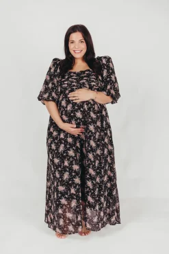 Discount Worth Collective Melody Maxi Dress in Black - Bump Friendly & Inclusive Sizing (S-3XL)