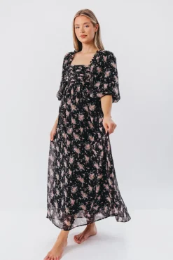 Discount Worth Collective Melody Maxi Dress in Black - Bump Friendly & Inclusive Sizing (S-3XL)