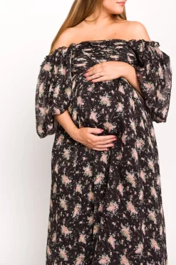 Discount Worth Collective Melody Maxi Dress in Black - Bump Friendly & Inclusive Sizing (S-3XL)