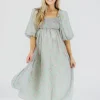 Clearance Worth Collective Melody Maxi Dress in Turquoise Floral - Bump Friendly & Inclusive Sizi